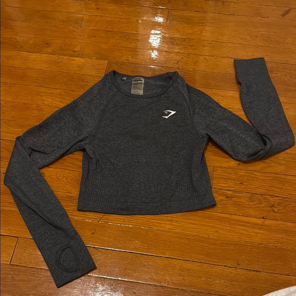 Gymshark Gray Long Sleeve Crop Top